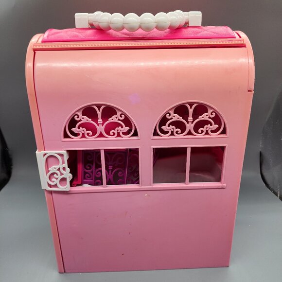 Vintage 1998 Barbie Dream House Foldable Playset Pink Castle Mattel - Picture 10 of 13
